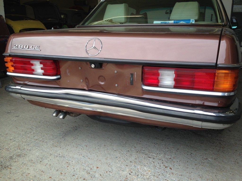 Mercedes 280 CE – Rear End Damage Restoration - image 4