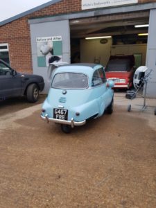 Isetta bubble car respray in progress Restoration - image 46